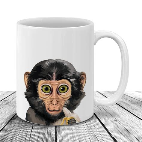 Monkey Coffee Drink Mug Portrait Ideal Gift for Pet Owners - Etsy