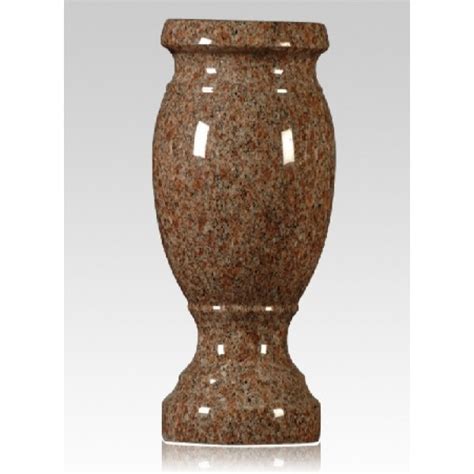 256 Round Morning Rose Granite Vase 4" x 10" - Vases Granite - accessories