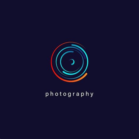 Premium Vector | Lens camera photography logo