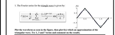 The Fourier series for the triangle wave given by: f(t) = (8)/(π^2)∑n=1 ...