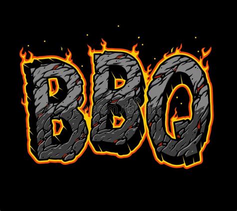 Typographic Fiery BBQ Lettering Stock Vector - Illustration of light ...