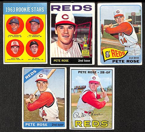 Lot Detail - Lot of 5 - Topps Pete Rose Baseball Cards Including 1963 ...