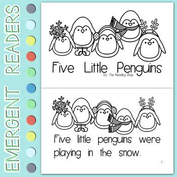 Five Little Penguins Reading Book by The Reading Shop | TpT