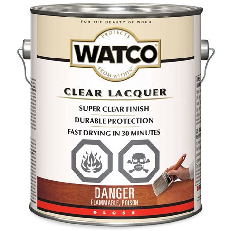 Watco Crystal Clear Lacquer For Interior Wood (Oil-Based) In Gloss , 3. ...