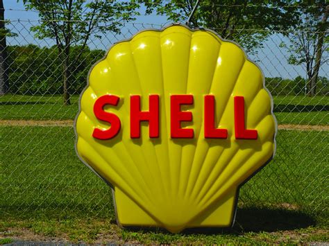 A large Shell gas station plastic sign. 72 x 69 ins. | Auburn Fall 2016 | RM Sotheby's