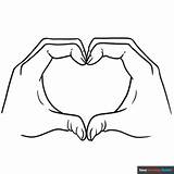 Heart Hands Coloring Page  Easy Drawing Guides sketch template