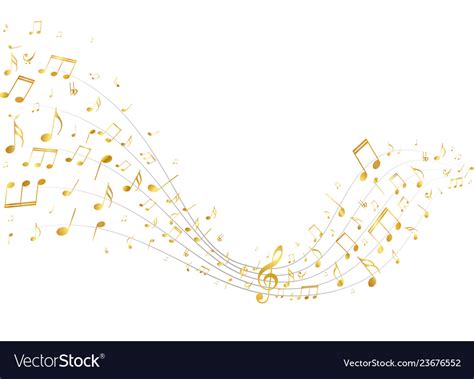 Golden music notes background Royalty Free Vector Image