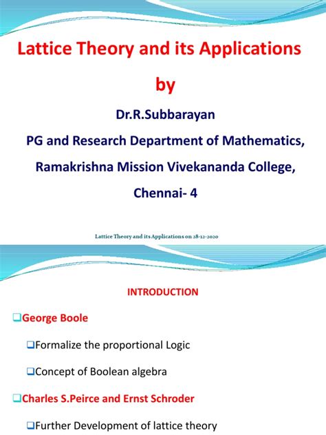 Lattice Theory and Its Applications by | PDF | Boolean Algebra ...