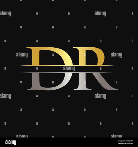 Initial DR Letter Logo Design Vector With Gold and Silver Color. DR Logo Design Stock Vector ...