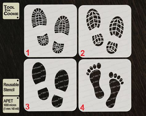 Footprint stencil | Etsy