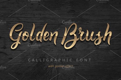 Golden Brush font ~ Script Fonts ~ Creative Market