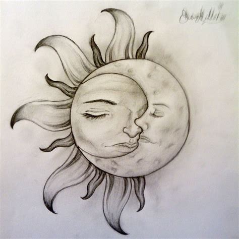 Half Sun Half Moon Drawing at GetDrawings | Free download