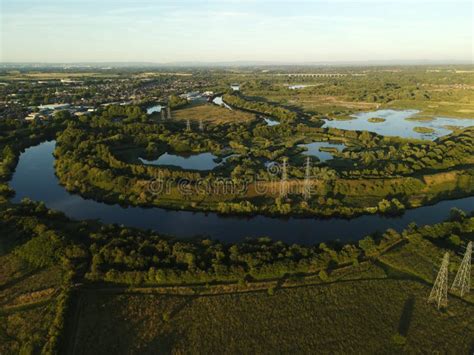 Aerial View of Woolston Eyes Nature Reserve in Warrington, England Stock Photo - Image of travel ...