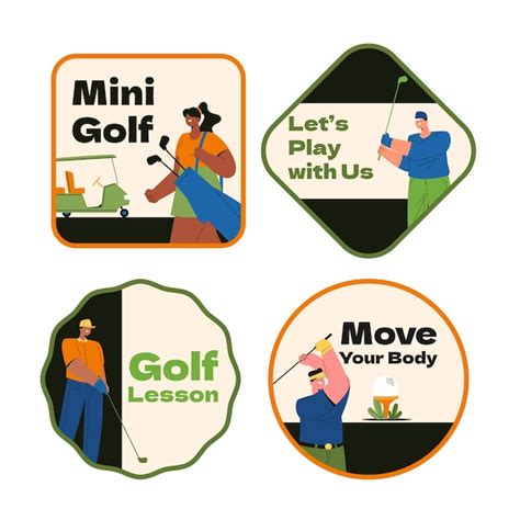 Free Vector | Hand drawn golf club labels template