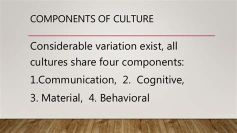 Components of culture