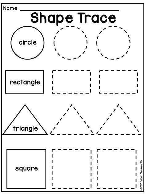 Shape Worksheets For Preschool, Shape Tracing Worksheets, Shapes ...