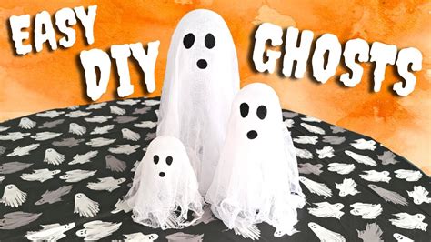 How to Make Floating Ghosts / DIY Ghost Decoration Tutorial / Easy & Cheap Homemade Halloween ...