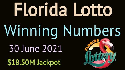 Today Florida Lotto Winning Numbers Wednesday 30 June 2021. Florida Lotto Drawing Tonight 6/30 ...