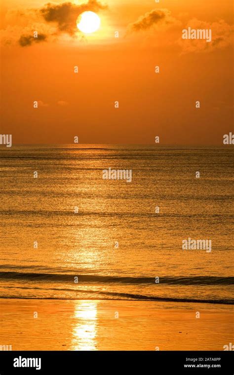 Sunset at Jimbaran Bay, Bali, Indonesia Stock Photo - Alamy