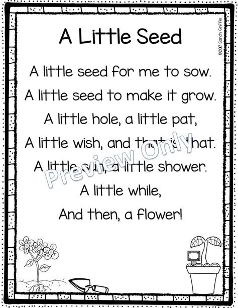 A Little Seed Printable Flower Poem for Kids