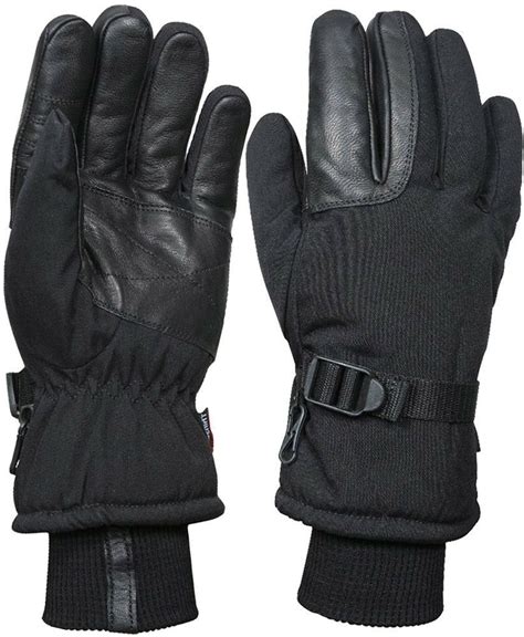 Mens Black Extreme Cold Weather Insulated Waterproof Long Cuff Hunting Gloves - Gloves, Mittens