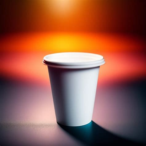 Premium Photo | A white paper cup with a lid that says'coffee'on it