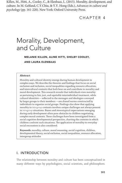 (PDF) Morality, Development, and Culture