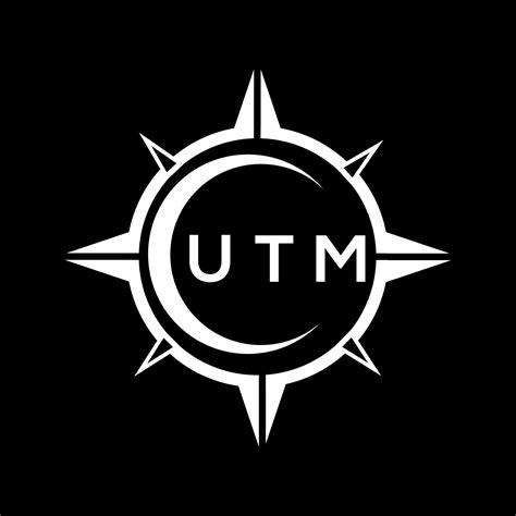 UTM abstract technology logo design on Black background. UTM creative ...
