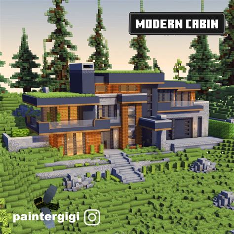 Paintergigi-Minecraft Builder on Instagram: "Modern cabin, I think it’s assumed that when you ...