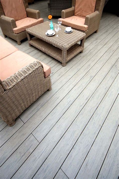 TimberTech’s EasyClean Terrain+ Silver Maple composite decking has a stylish design and a ...