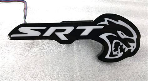 Illuminated SRT HELLCAT 3D Emblem Multicolor - Mr. Kustom Auto ...