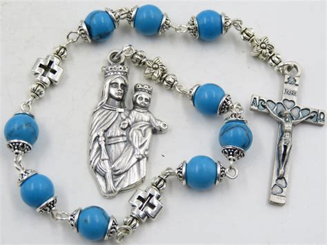 Our Lady of Victory Turquoise Prayer Chaplet Beads Prayer - Etsy