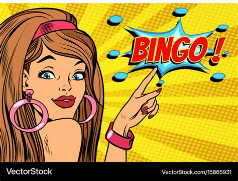 Pop art woman bingo Royalty Free Vector Image - VectorStock