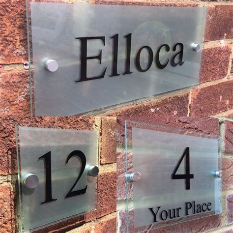 MODERN HOUSE SIGN PLAQUE DOOR NUMBER STREET GLASS EFFECT ACRYLIC HOUSE ...