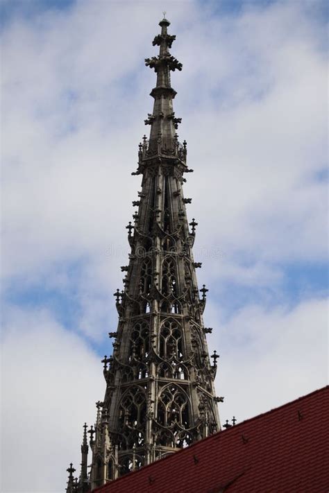 Ulm Minster Tower Building, Blue Clouds Background Editorial Photo ...