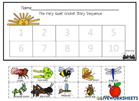 The Very Quiet Cricket worksheet