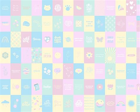 100 Marshmallow Danish Pastel Aesthetic Wall Collage Kit - Etsy Russia Gifts For Girls, Wall ...