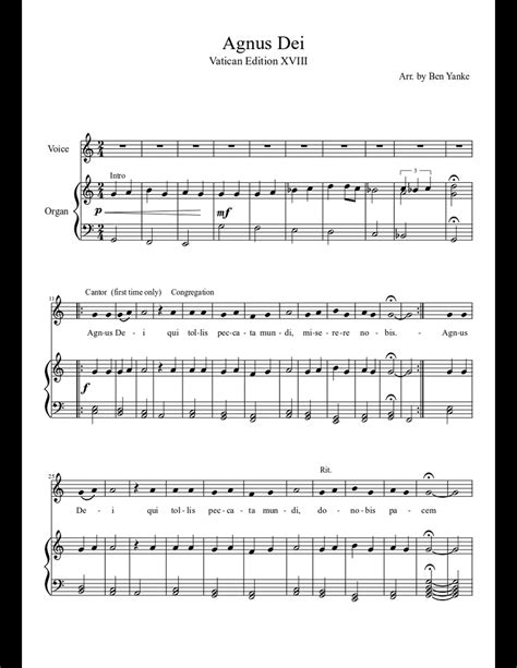 Agnus Dei sheet music download free in PDF or MIDI