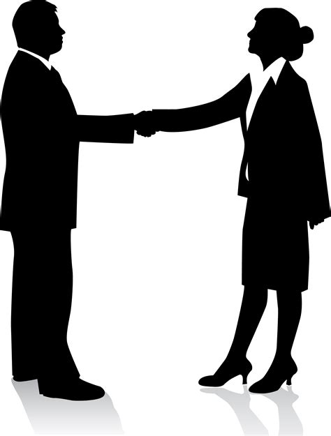 Businessperson Silhouette Handshake - shake hands png download - 2007* ...