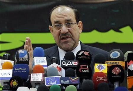 Iraq's Prime Minister Nuri al-Maliki speaks at a ceremony to mark ...