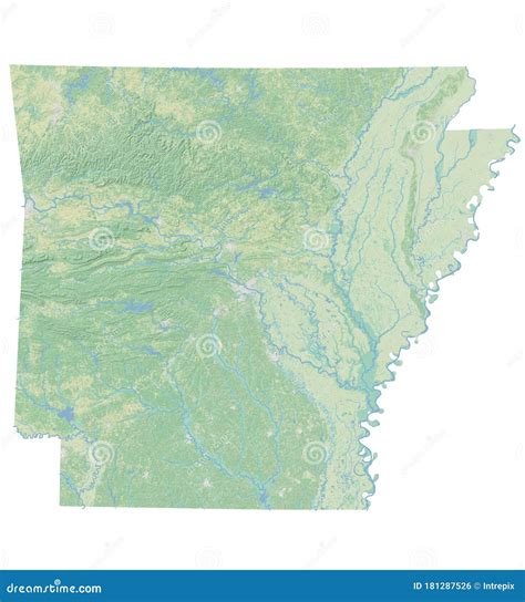 High Resolution Topographic Map of Arkansas Stock Illustration ...