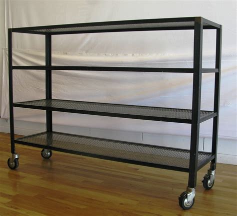 INDUSTRIAL METAL SHELVES ON CASTERS...FOR BASEMENT, BREEZEWAY, AND ...