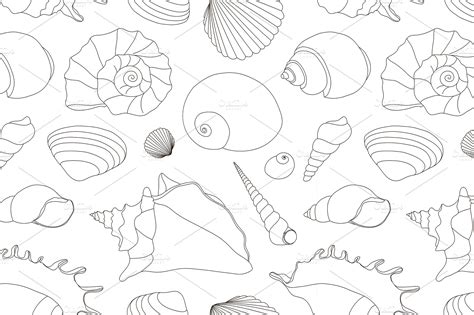 Shell set pattern | Custom-Designed Graphic Patterns ~ Creative Market