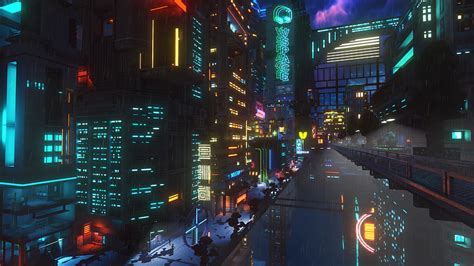 Cyber Futuristic City Anime Post Apocalypse Cloudpunk, anime cyberpunk street HD wallpaper | Pxfuel