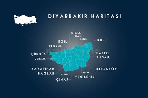 Diyarbakir map vector stock vector. Illustration of eurasia - 134849166