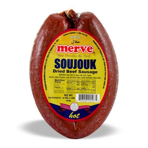 Merve Beef Soujouk Hot Round – Mekkah Mart