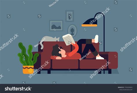 61 Cat chilling on the couch Stock Illustrations, Images & Vectors ...