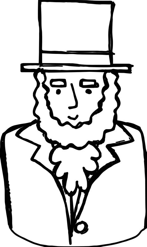 Abraham Lincoln With Hat Drawing at GetDrawings | Free download