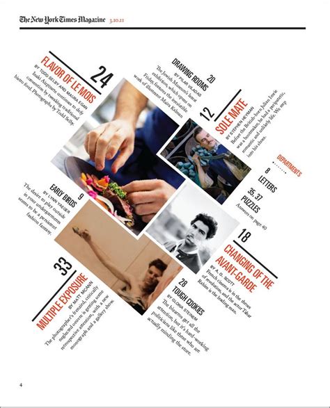 A redesigned New York Times Magazine Table of contents, made as a ...