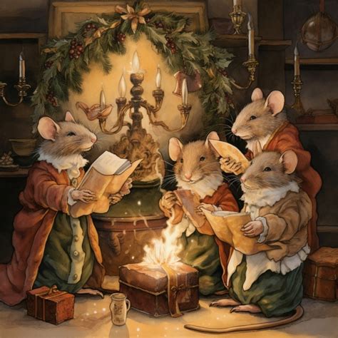 Winter Christmas Mouse Mice Art Free Stock Photo - Public Domain Pictures